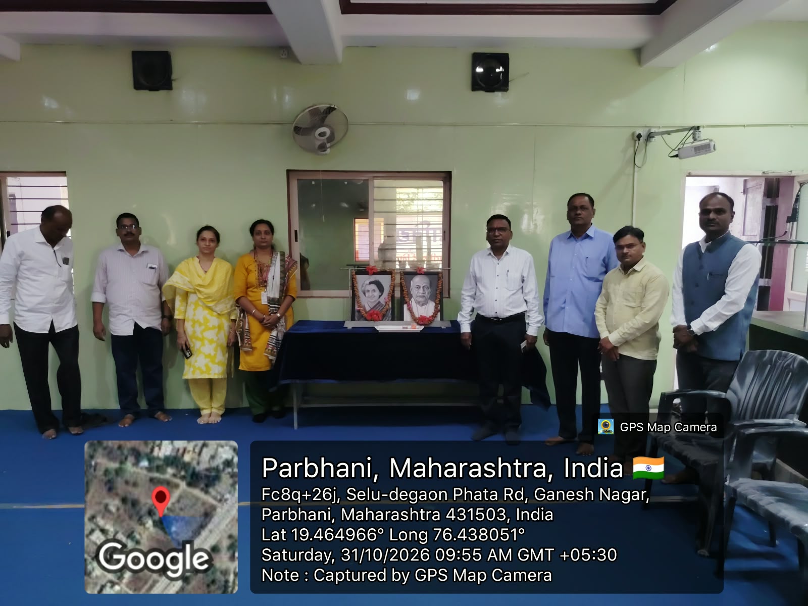 इंदिरा गांधी पुण्यतिथी व सरदार वल्लभभाई पटेल जयंतीनिमित्त अभिवादन कार्यक्रम, नूतन महाविद्यालय सेलू